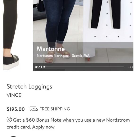 Vince Black Tech Ponte Stretch Leggings Minimalist Sleek Pull-On Pants Sz XS - Picture 9 of 12